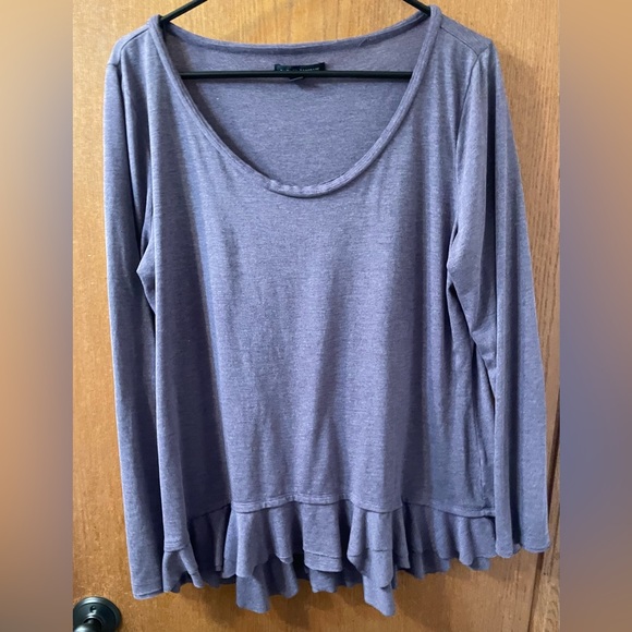 Banana Republic Tops - Banana Republic Lavender Purple Heathered Ruffle Top XL Women